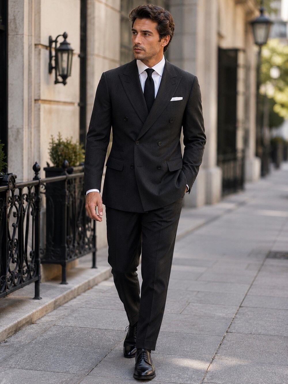 Louis Vuitton Uniforms 2-Piece Suit Black Double Breasted Blazer & Pants Size 56